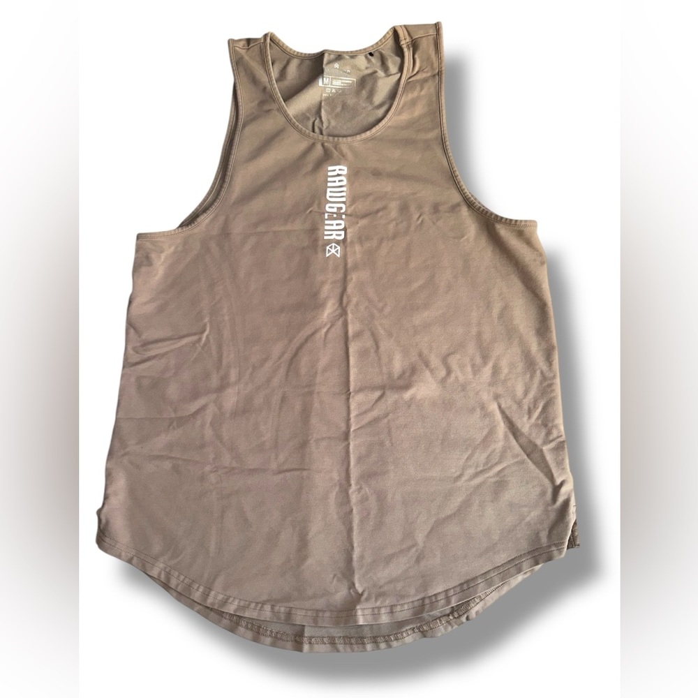 Rawgear Sleeveless Logo Tank Top Muscle Workout Fit Medium Activewear Lifting